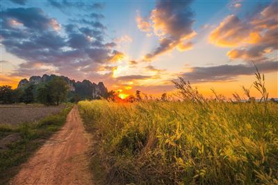 Sonneuntergang in der Region 